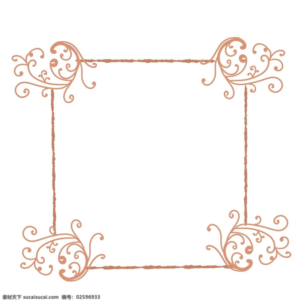 小花 边框 装饰 插画 橘色的边框 小花边框 植物边框 漂亮的边框 创意边框 立体边框 卡通边框