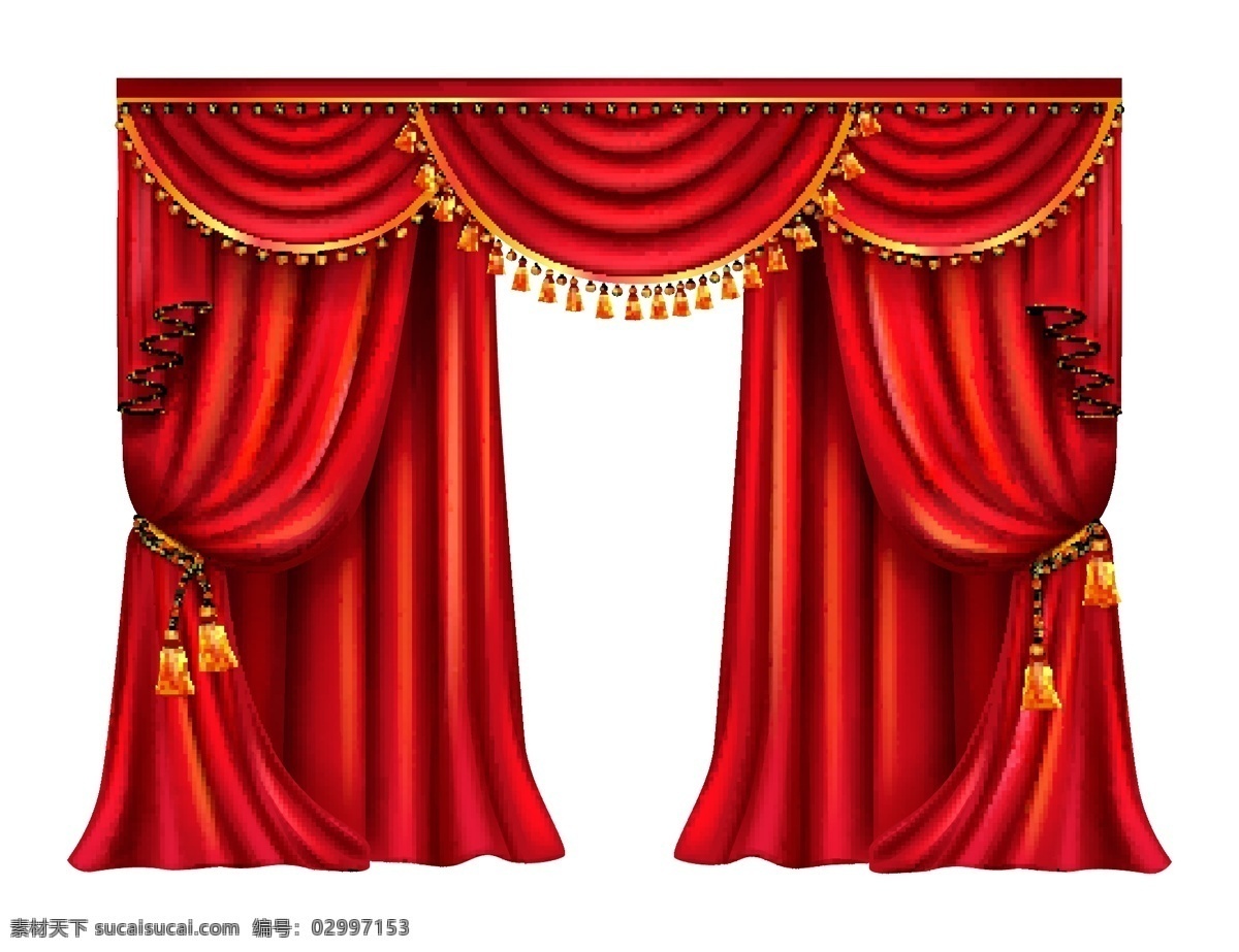 红色窗帘帷幕 红色 窗帘 帷幕 舞台 帘布