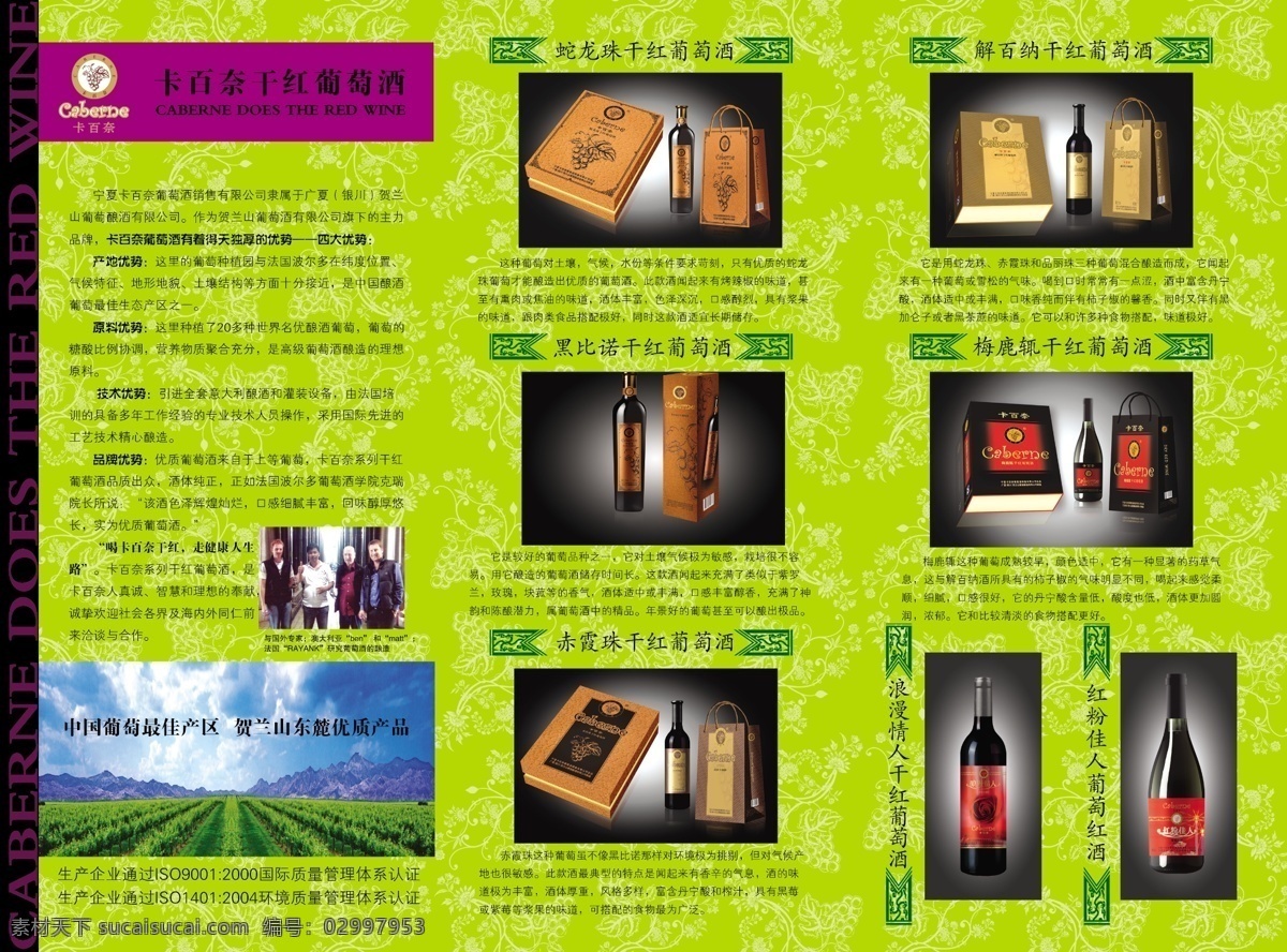 酒水 三 折页 宣传页 psd宣传页 单页 红酒 绿色 葡萄酒 艺术字 印刷折页 印刷 单 页 psd源文件