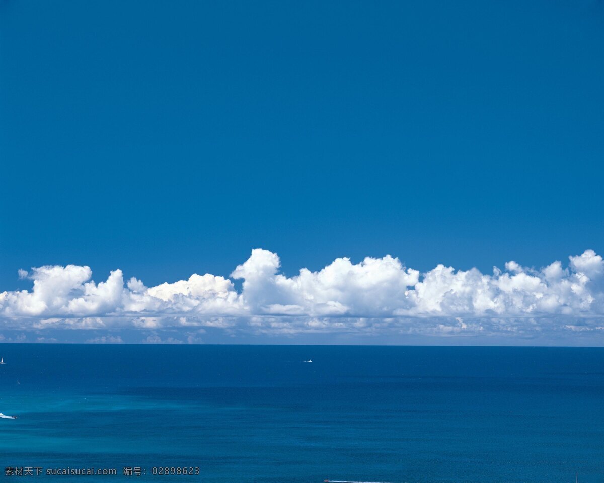 蓝色大海 大海 白云 海天 水天线 蓝天 蓝海 自然景观 山水风景