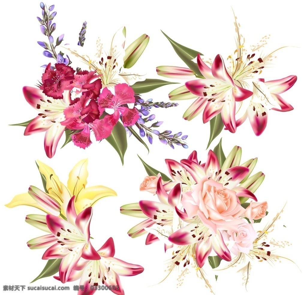 手绘花 花朵 花卉 数码印花 玫瑰花 叶子女装花型 花 小碎花