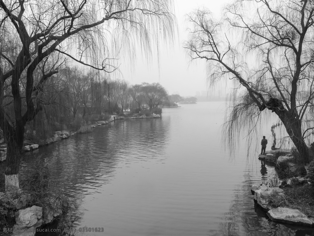 大明湖 冬日 静静 山水风景 自然景观