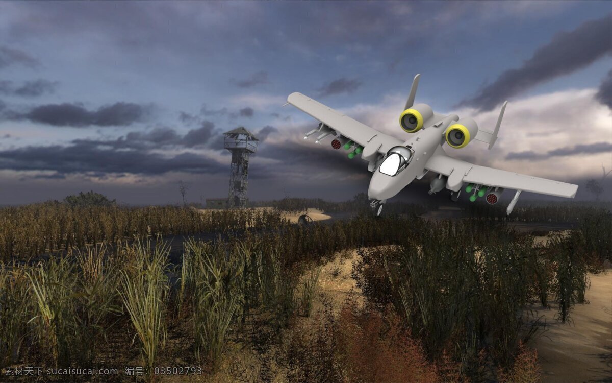 疣 猪 飞机 战斗机 a10 疣猪 3d模型素材 建筑模型