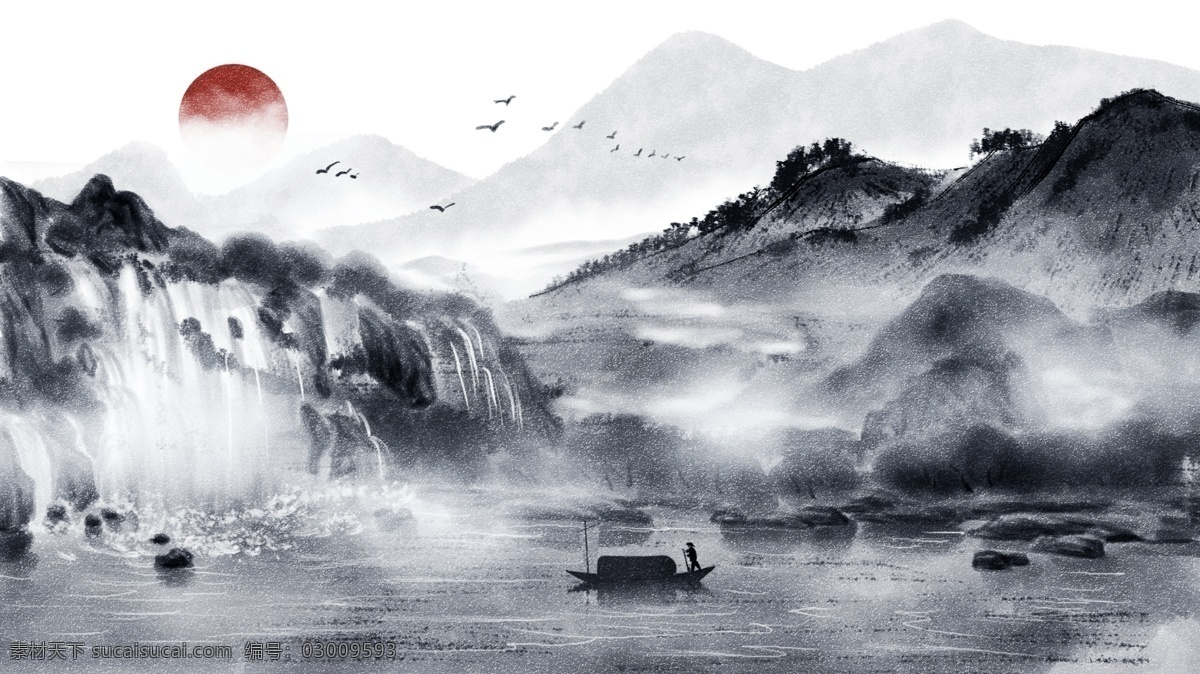 唯美 古风 中国 风 水彩画 水墨画 插画 壁纸 中国风 手机配图 朋友圈插图
