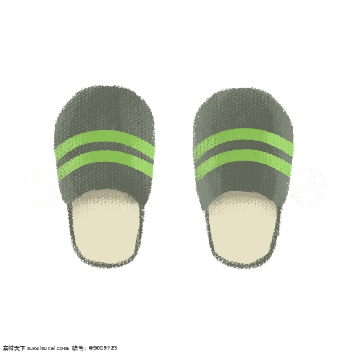 墨绿色 毛绒 拖鞋 冬季 商用 元素