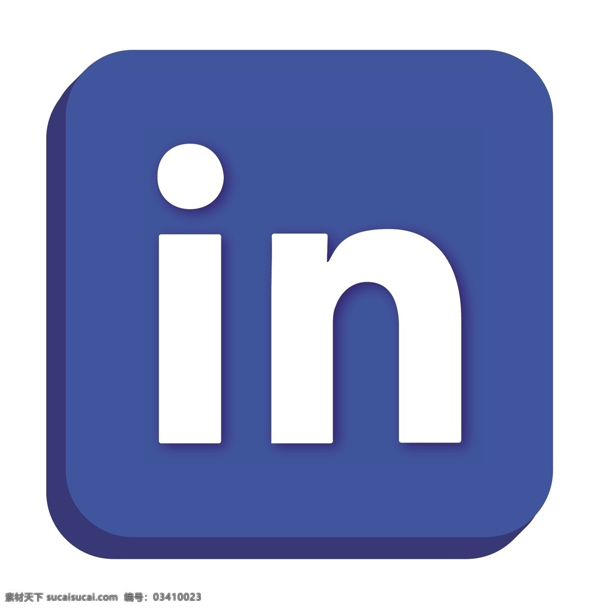 蓝色 linkedin 手机 应用 dlogo 图标 手机应用 2.5d logo图标 免抠图png 千库原创