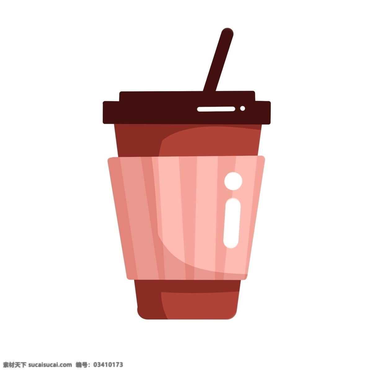 手绘 可口 咖啡 插画 粉色的咖啡杯 一次性咖啡杯 棕色的盖子 手绘咖啡插画 卡通插画 创意插画