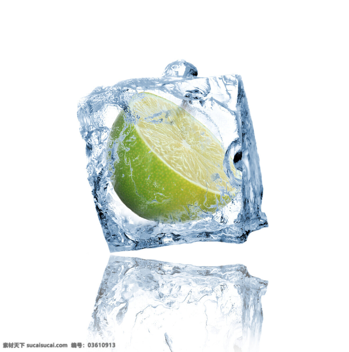 冰块 柠檬 青柠檬 生物世界 水滴 水果 水珠 冰 中 设计素材 模板下载 冰中柠檬 结冰 新鲜水果 psd源文件