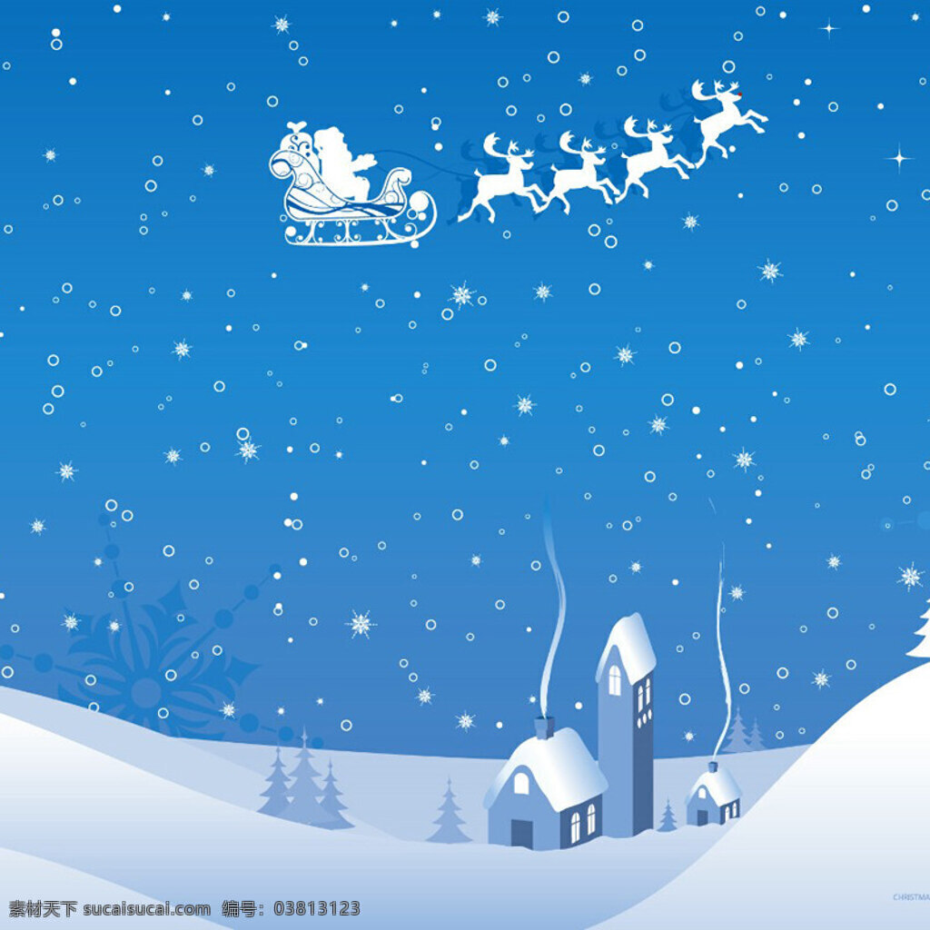卡通圣诞节 圣诞 圣诞节 雪人 圣诞树 蓝色