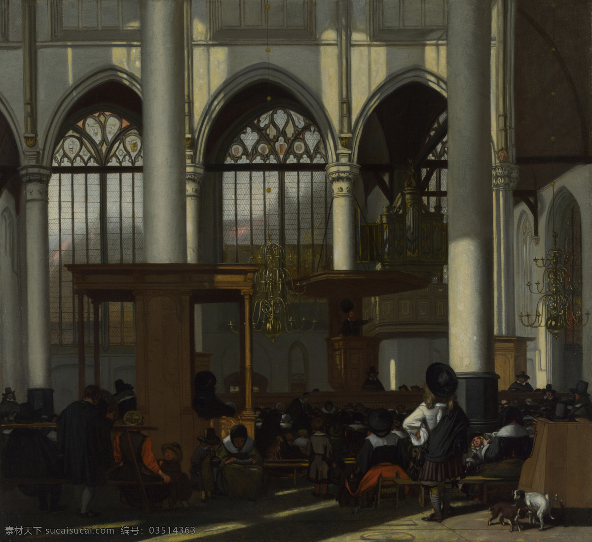 大师 画家 古典 画 建筑 景物 装饰画 油画 amsterdam kerk oude the of interior witte de emanuel 人物 高清 西方 国外 现代 家居装饰素材