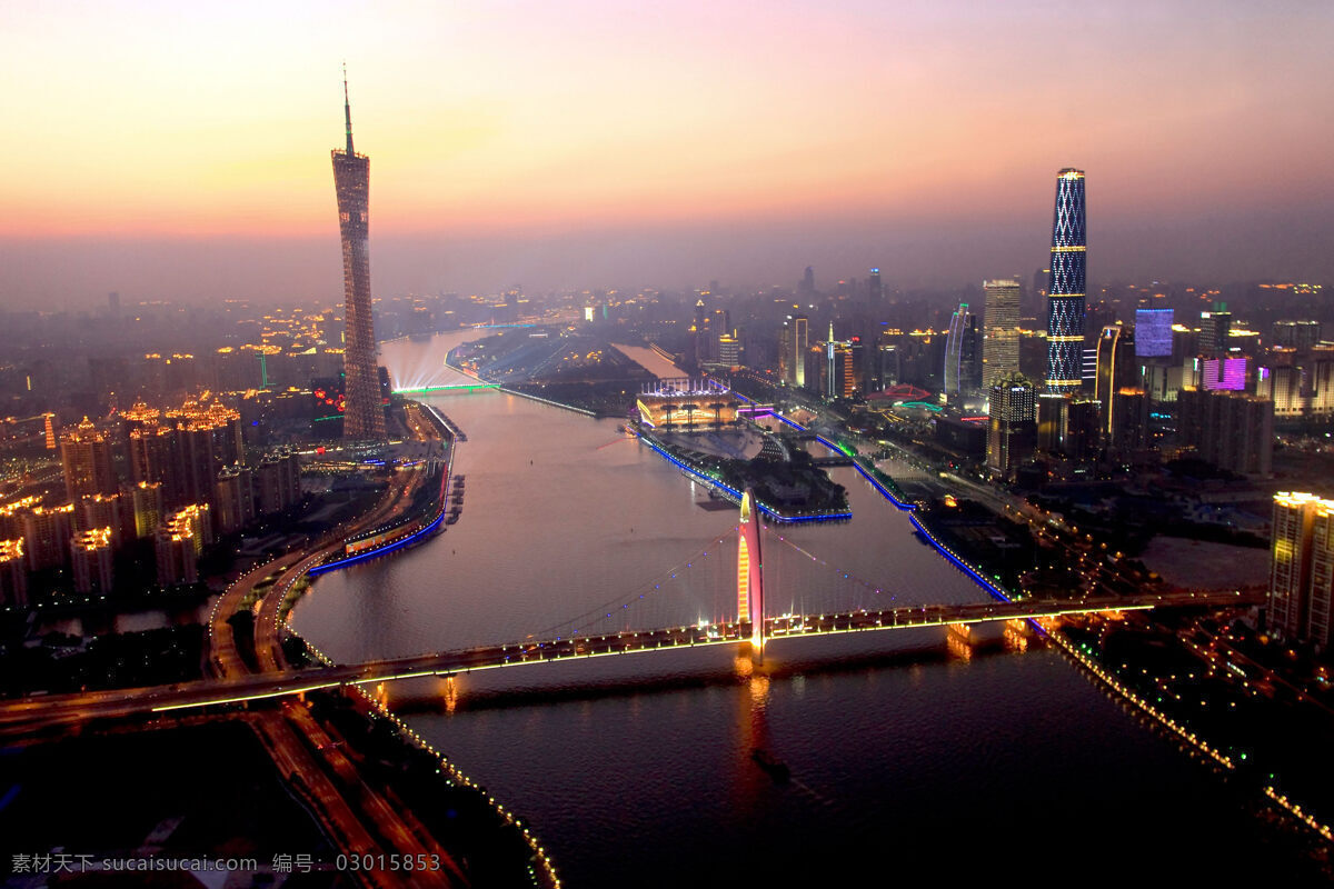 城市夜景 灯光 夜色 夜幕 傍晚 晚霞 小蛮腰 广州 电视塔 航拍 楼群 大厦 城市 城市风景 珠江 高楼林立 城市规划 高空 国内旅游 旅游摄影