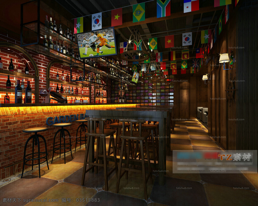 3d 酒吧 模型 模型素材 3d模型 3d渲染 效果图 娱乐