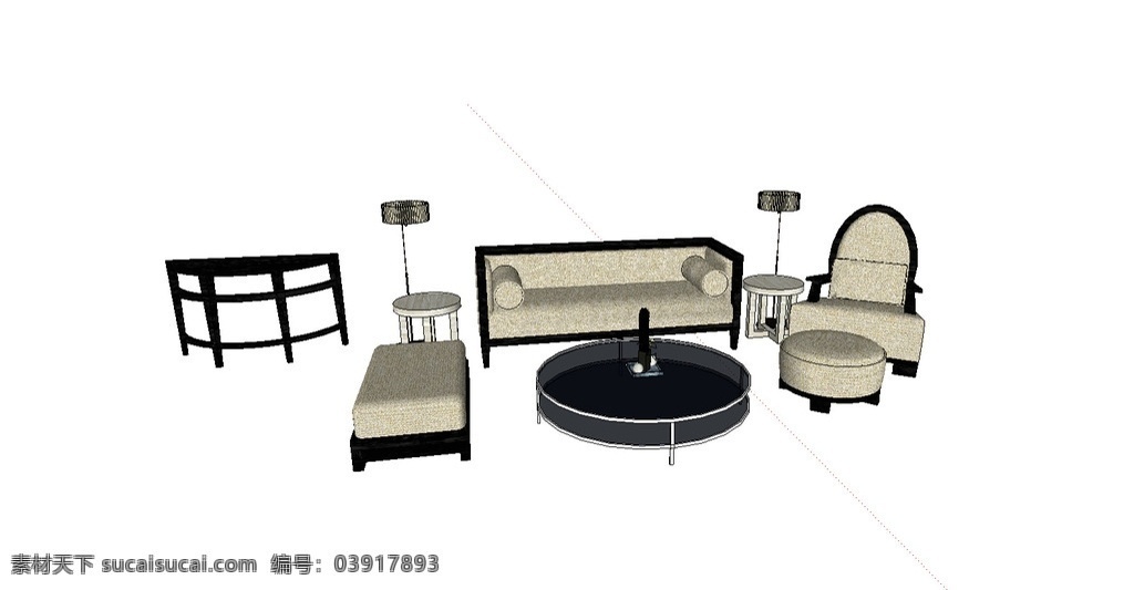 su 模型 沙发 组 景观 室内 家具 装修 建模 环境设计 室内设计 skp