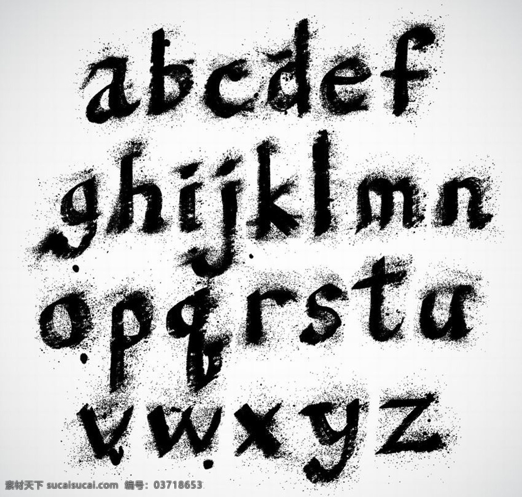 水墨字母 字母 英文 拼音 装饰 矢量 字母主题 其他设计