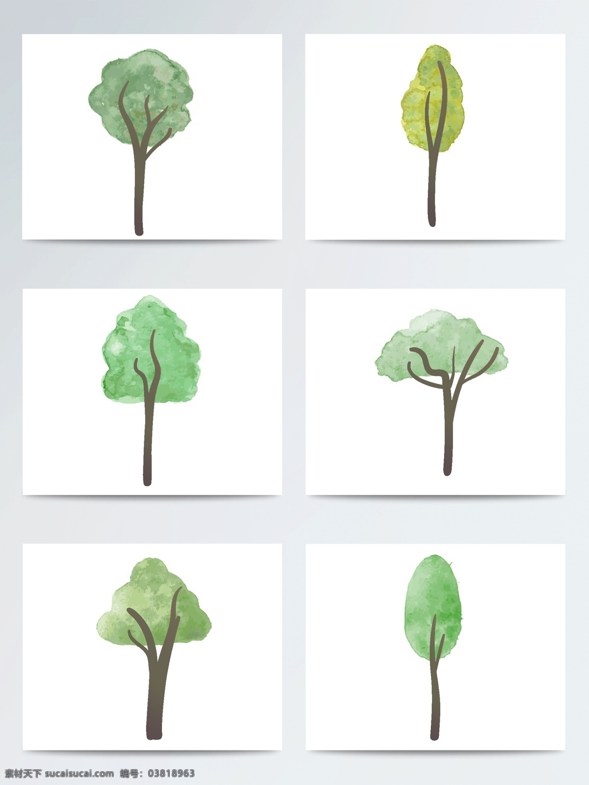 水彩 矢量 树木 绿树 植物 手绘植物 矢量素材 绿色 惊蛰 节气 手绘树木 ai素材 矢量树木 水彩树木 水彩植物