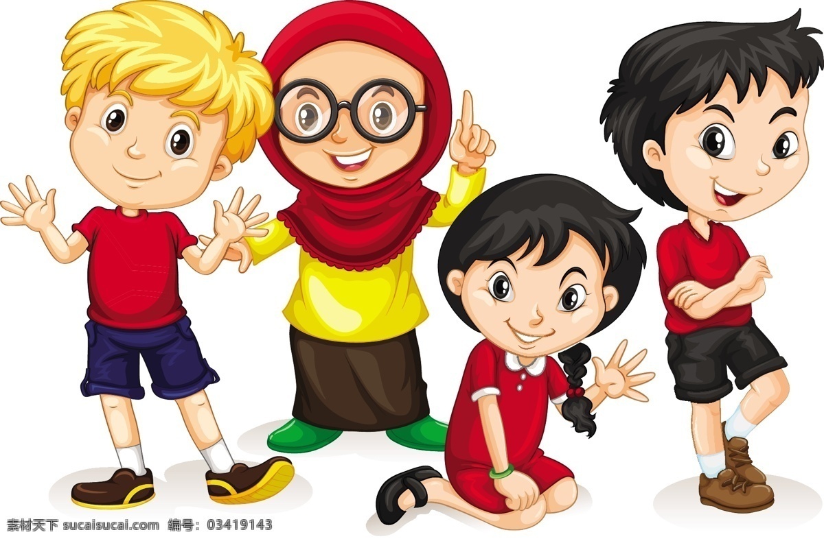卡通儿童插画 儿童 学生 可爱 卡通 矢量儿童 幼儿园素材 男孩 女孩 插画 漫画 卡通设计