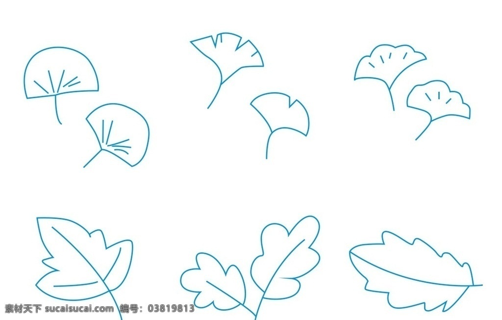 树叶简笔画 简笔画树叶 简笔画 卡通画 植物简笔画 树叶 叶子 矢量素材 简图