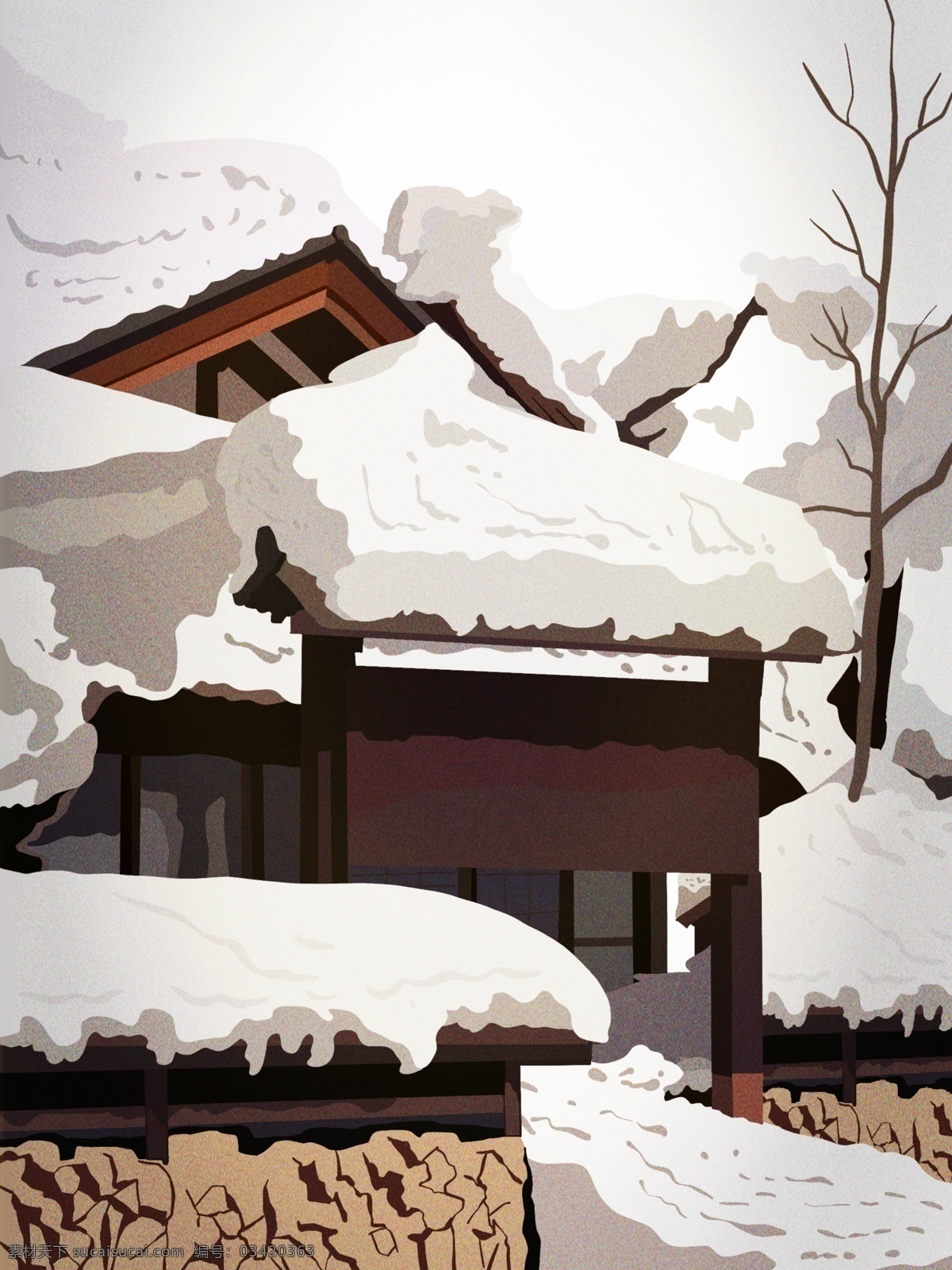 白色 唯美 浪漫 房屋 雪景 背景 下雪 冬天 冬至节气 传统节气 24节气冬天 冬至背景图