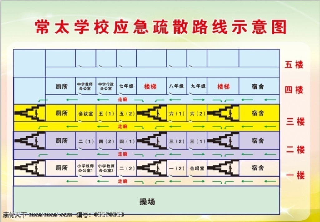校园 应急 疏散 示意图 应急疏散示意 校园疏散图 学校应急疏散 校园消防疏散 矢量 展板