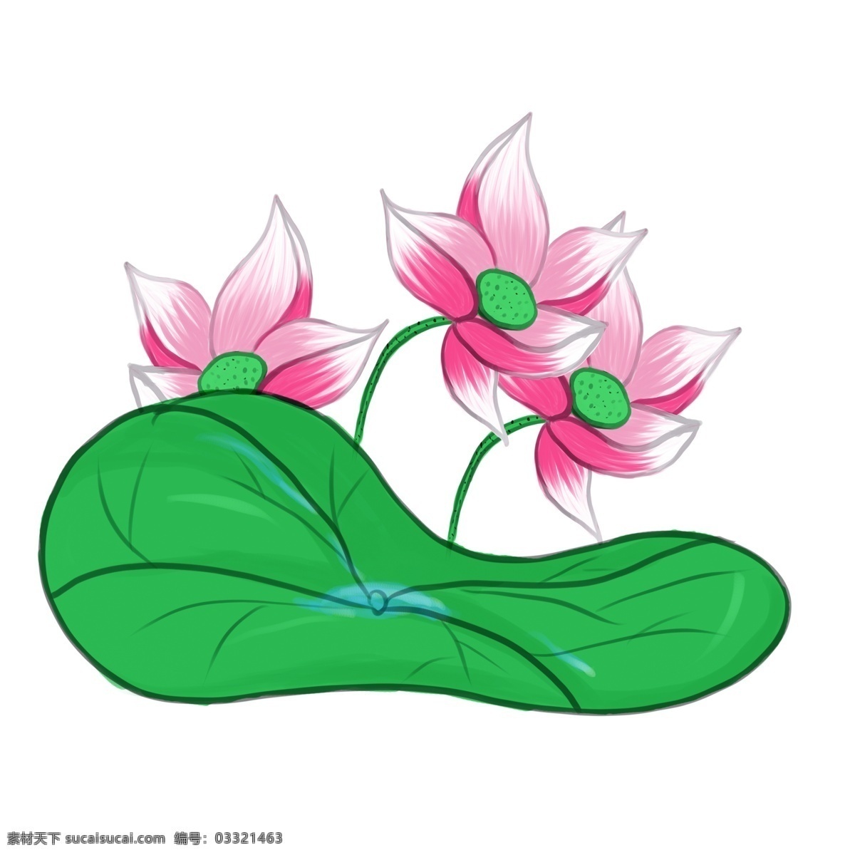 中国 风 手绘 荷花 彩色 谷雨 清明 卡通 荷叶 免抠 无背景 透明底 插画 原创 装饰 平面设计 中国风 装饰设计
