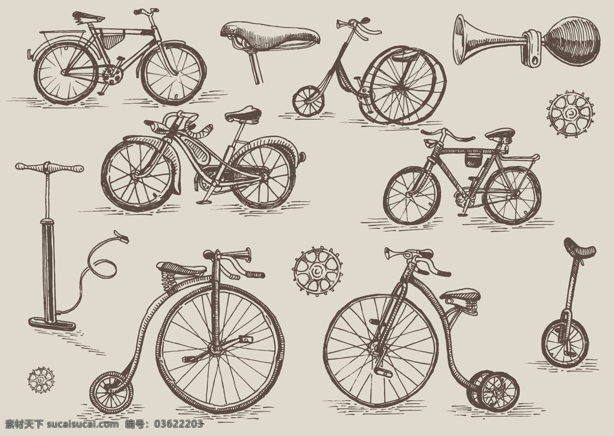 插画 插画素材 交通工具 现代科技 自行车 矢量 模板下载 自行车插画 老式自行车 矢量素材矢量 矢量图