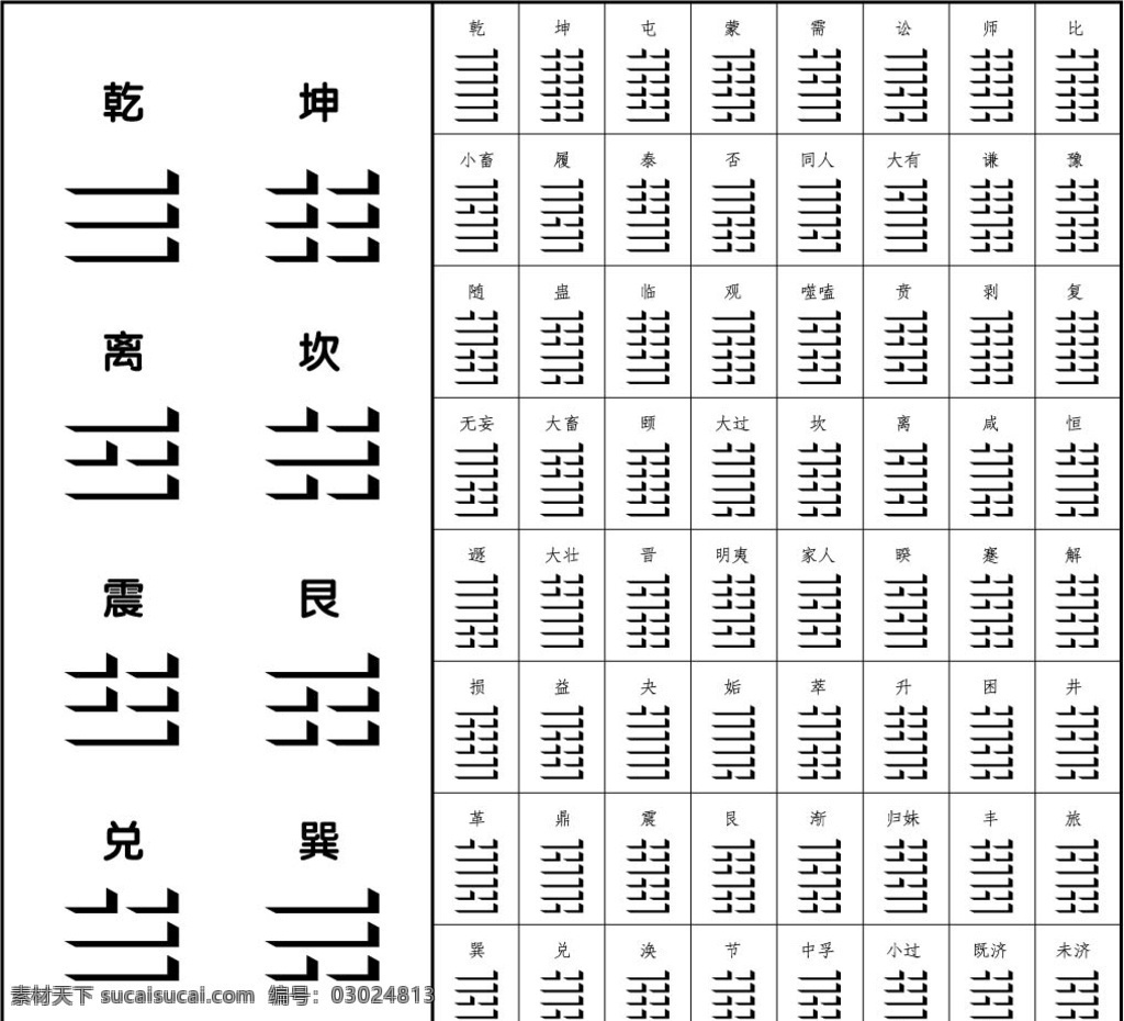 六 十 四 卦 立体 方块 版 六十四卦 周易 易经 八卦 传统文化 符号 标志 古代文化 中华文化 华夏文明 文化符号 中式传统素材 标志图标 其他图标