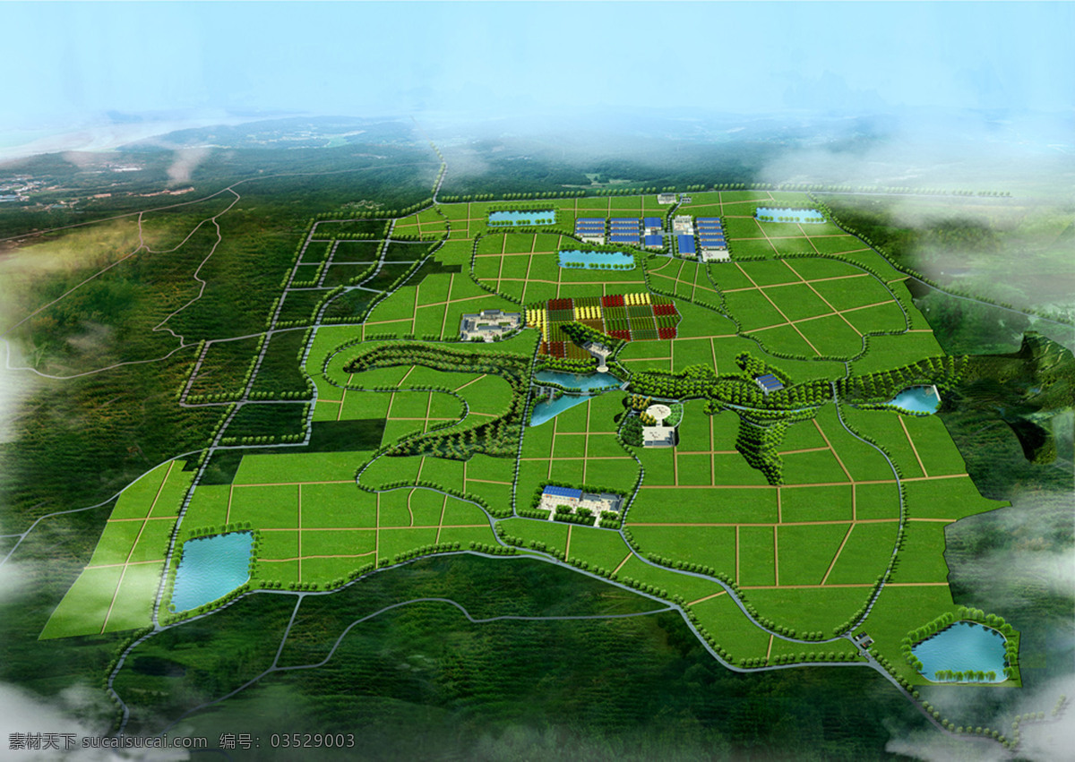 规划 环境设计 景观设计 科技 鸟瞰 农业 园区 科技园 设计素材 模板下载 某农业科技园 矢量图 现代科技
