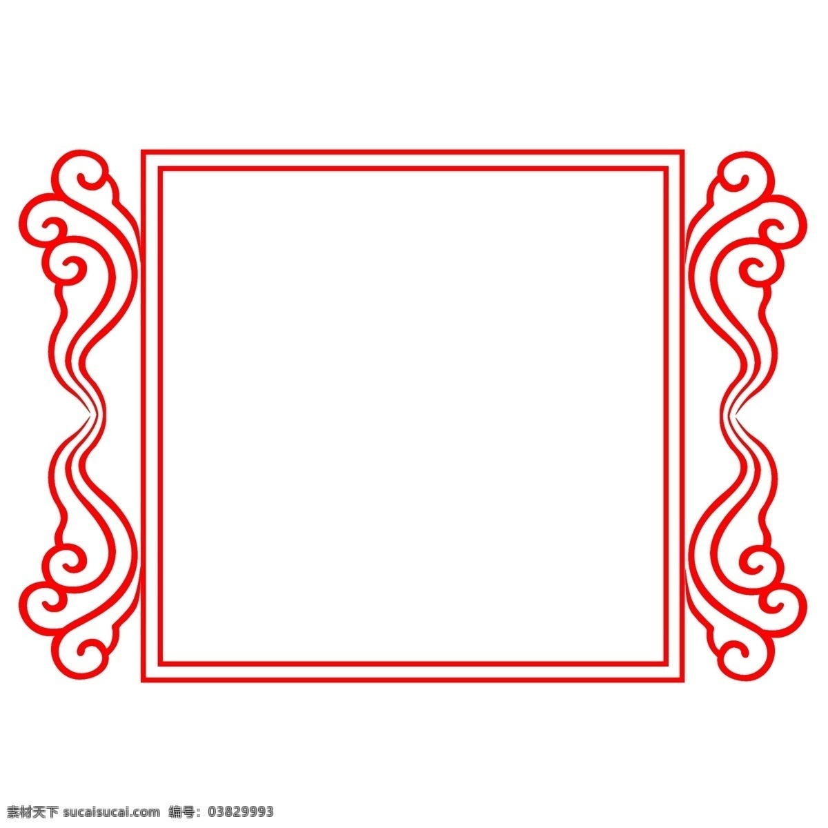 红色 花纹 边框 插画 中国风 中式 吉祥边框 花纹边框 复古边框