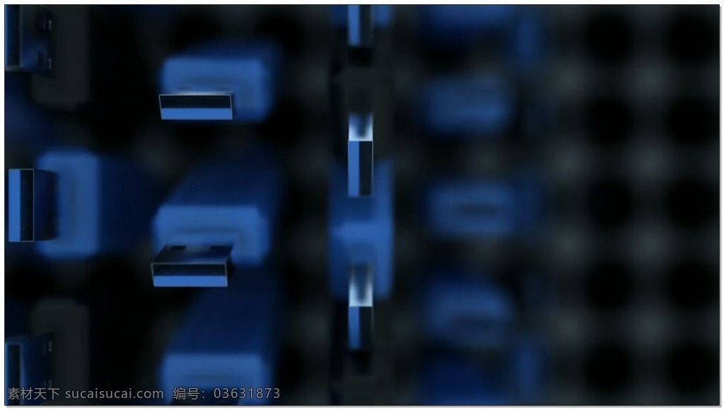 动感 插头 视频 蓝色 插口 模糊 视频素材 动态视频素材