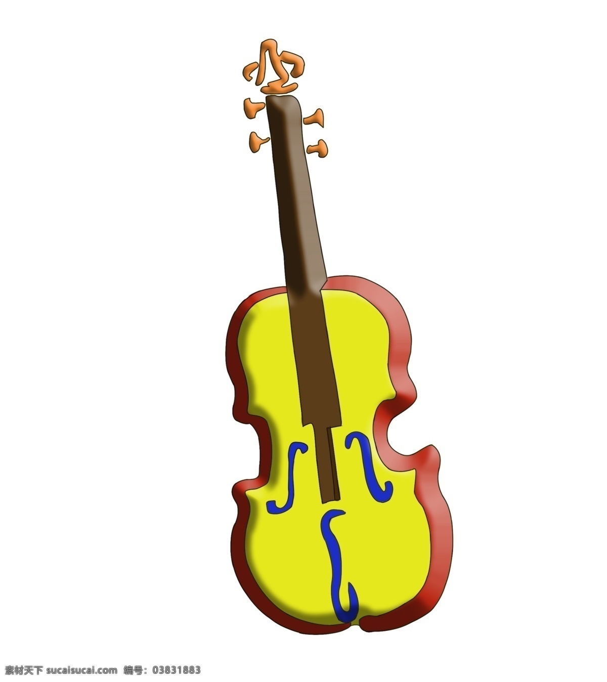 小提琴 乐器 插画 黄色的小提琴 乐器插画 卡通插画 音乐插画 歌曲伴奏 表演 汇演 小提琴插画