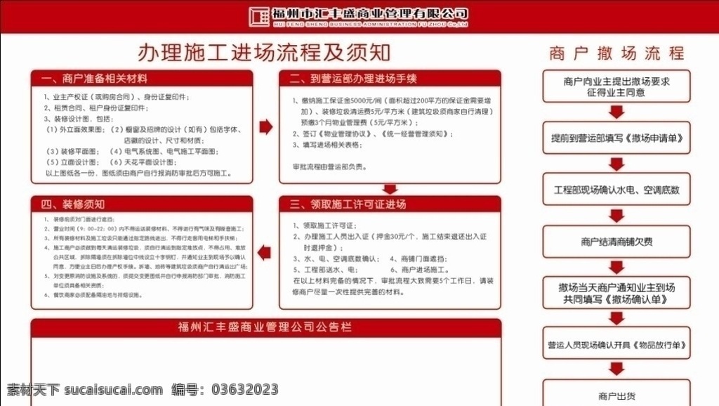 装修流程图 汇丰盛 商业管理 有限公司 须知 撤场流程 其他设计 矢量