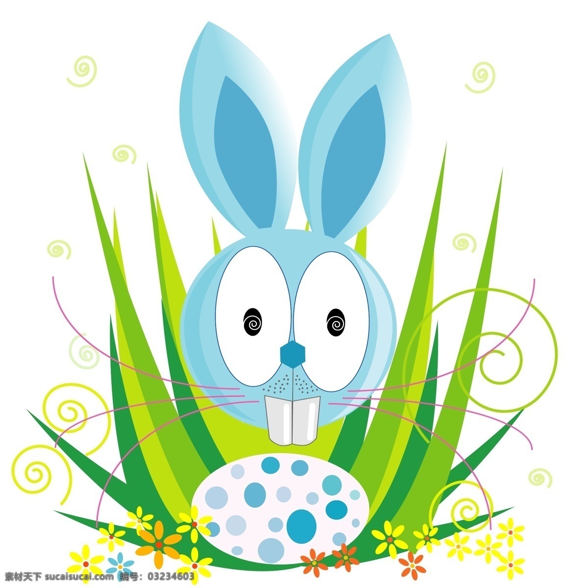 复活系列 复活节 兔子 彩蛋 大牙齿 草 文化艺术 节日庆祝 白色