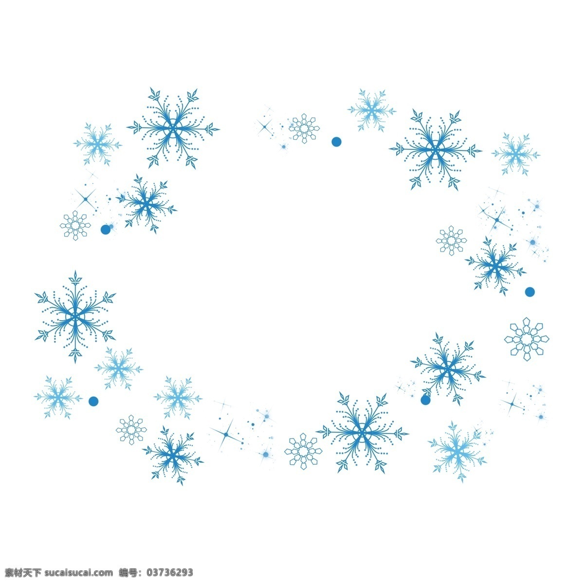 手绘 飘 雪 蓝色 雪花 冬季 下雪 浪漫 装饰 清新 飘雪 冬天