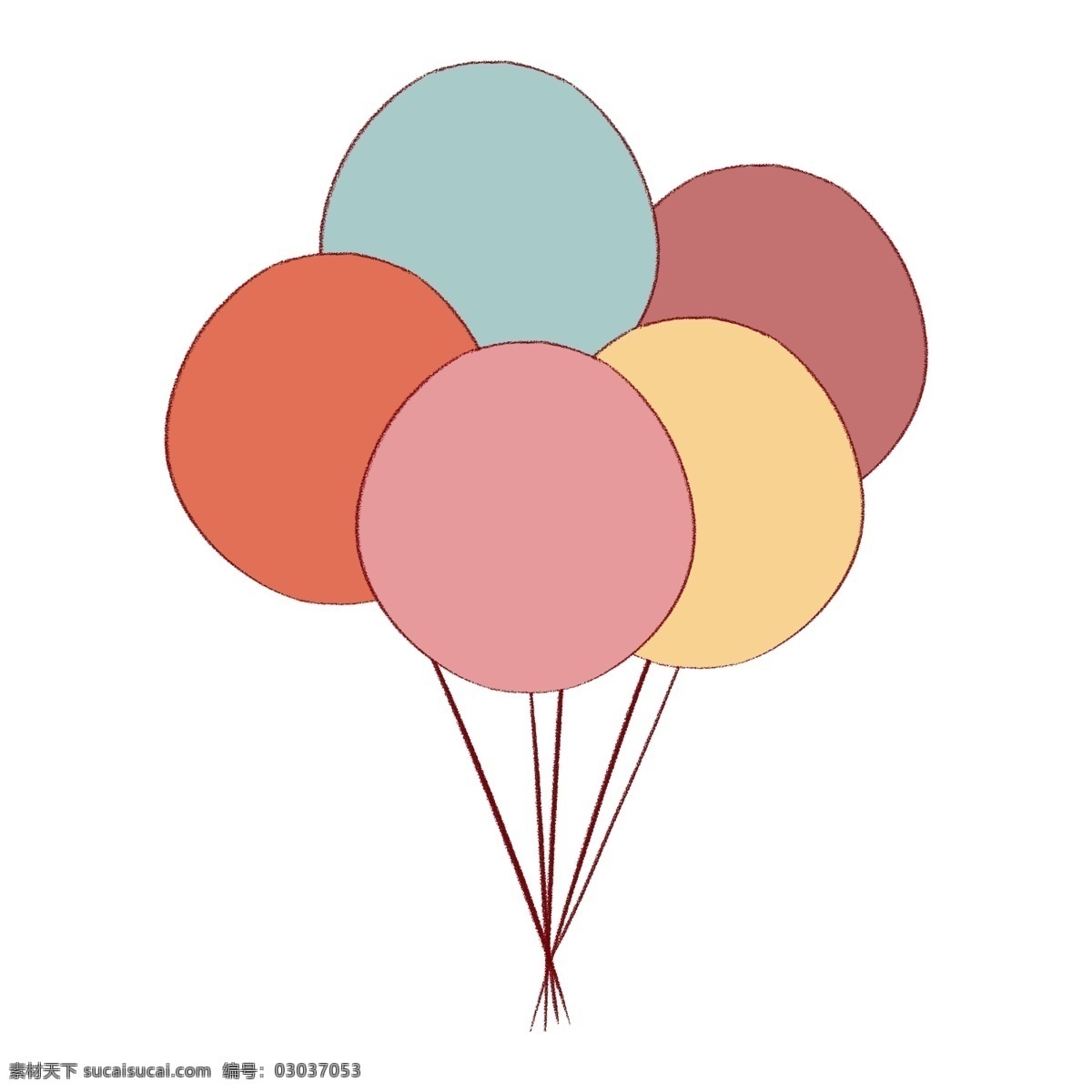 可爱 卡通 彩色 气球 清新 手绘