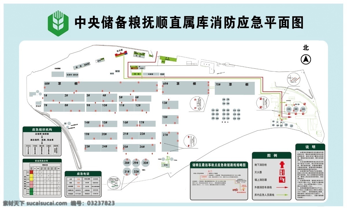 消防 应急 平面图 消防疏散示意 示意图 消防疏散 消防应急平面 消防应急 线路图 应急组织机构 安全风险分布 救援路线图 缩略图 消防图例 图例