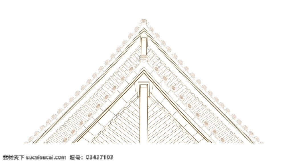 中式屋檐 中式 古代 屋檐 飞檐 线描 底纹边框 条纹线条