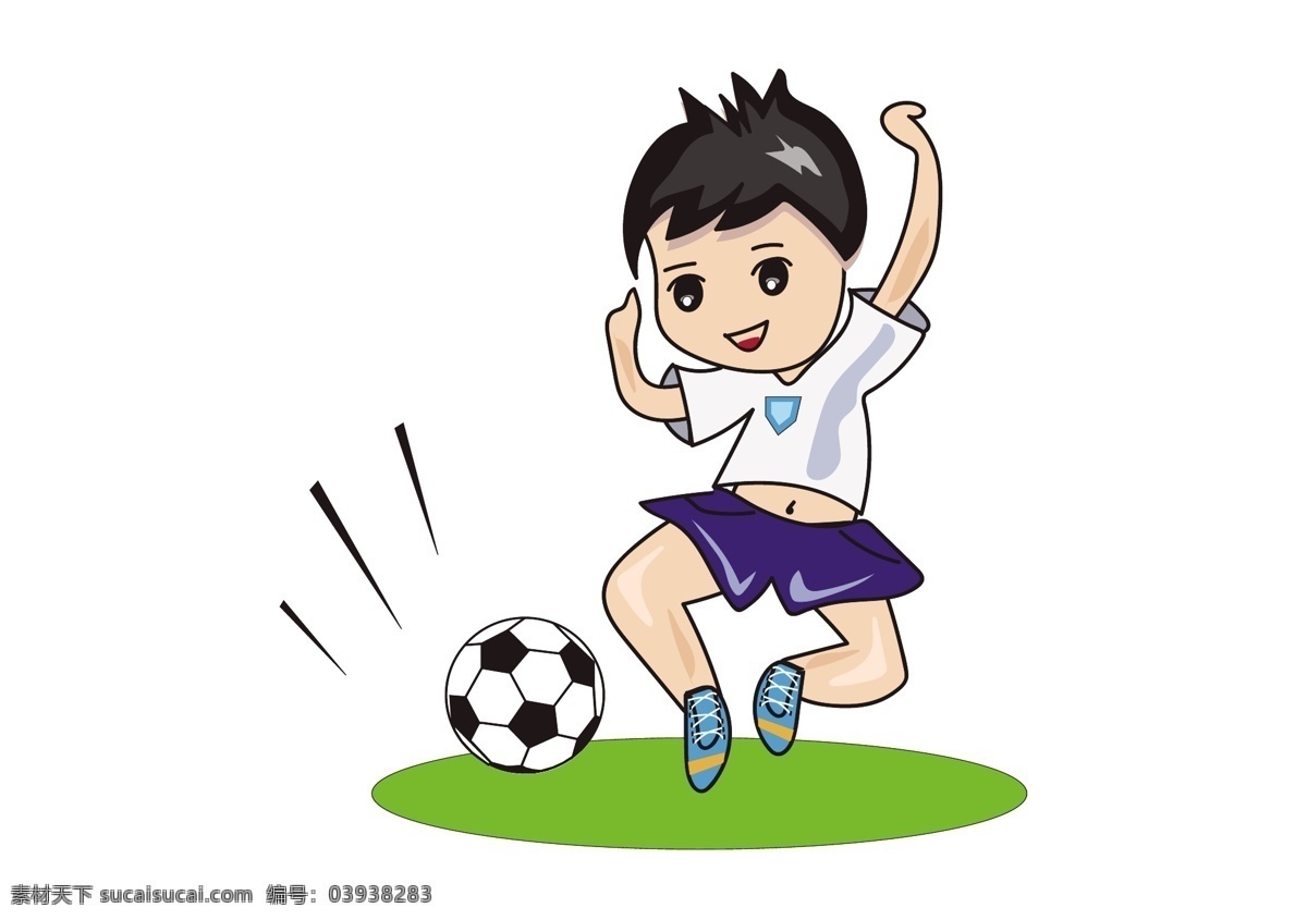 卡通 足球 男孩 插画 踢球 矢量 动漫动画 动漫人物