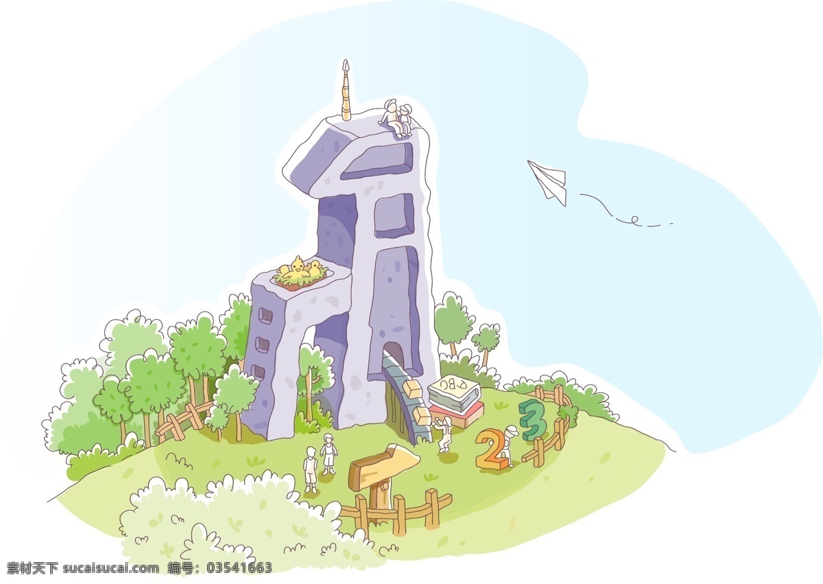 韩国漫画 卡通 场景 矢量图 标识cdr 环保cdr 卡通环保 矢量素材 标签标识 其他矢量图