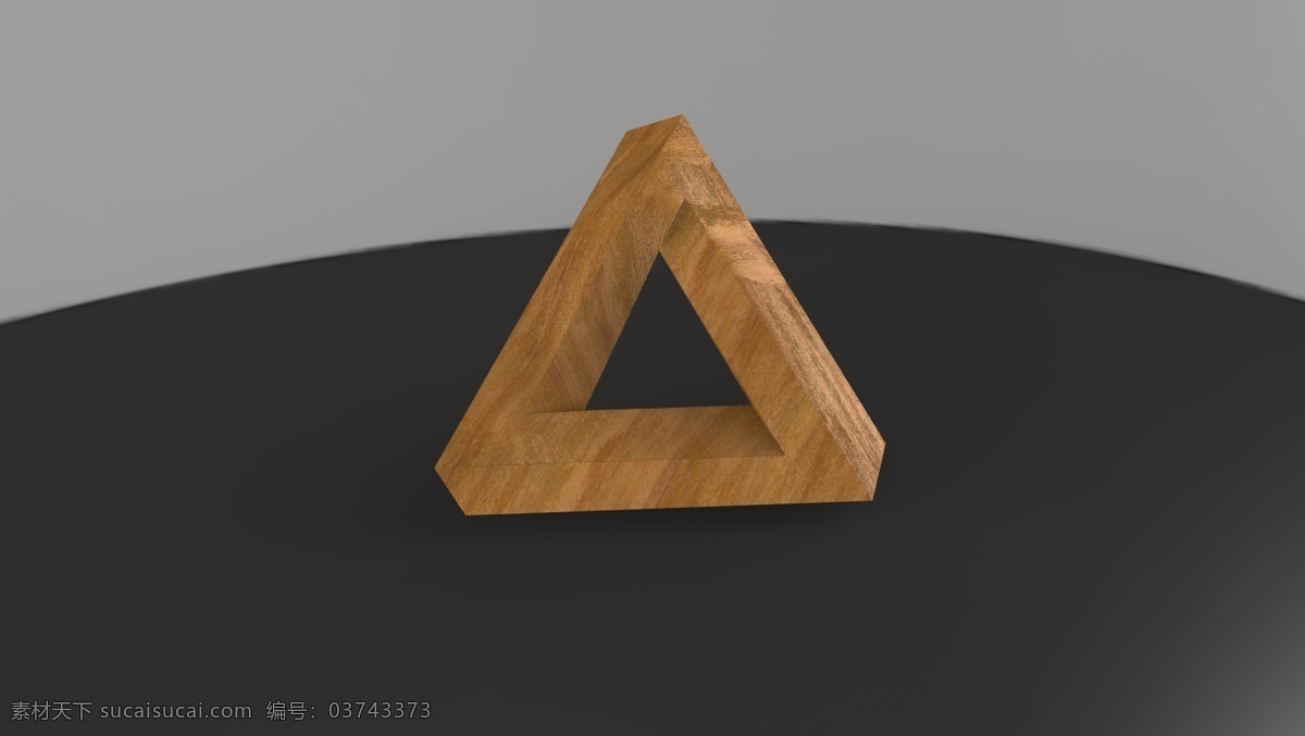 triangulo 不 可能 三角 德 彭罗斯 三角形 不可能的 3d模型素材 3d打印模型