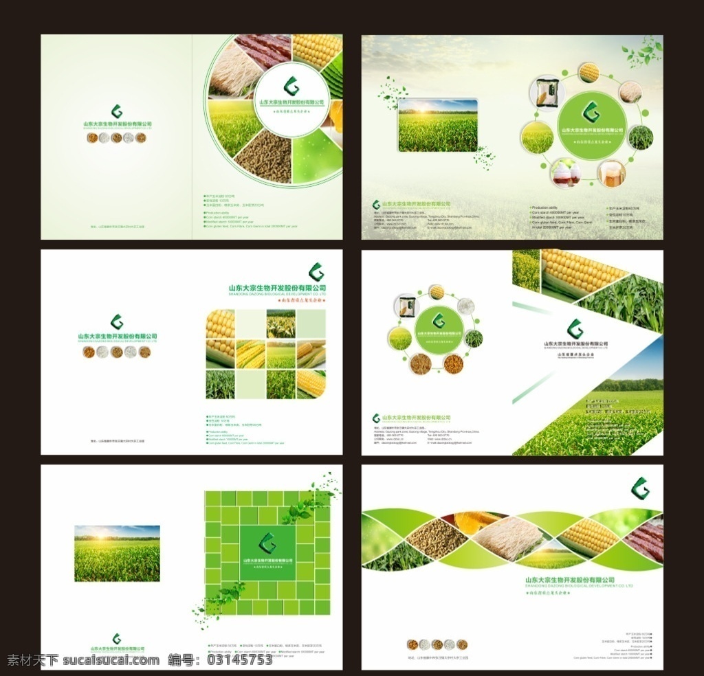 农业 生态 画册 封面 生物 科技 绿色 宣传册 玉米 绿叶 玉米地 大气 高端 健康 环保 环境 农产品 画册设计