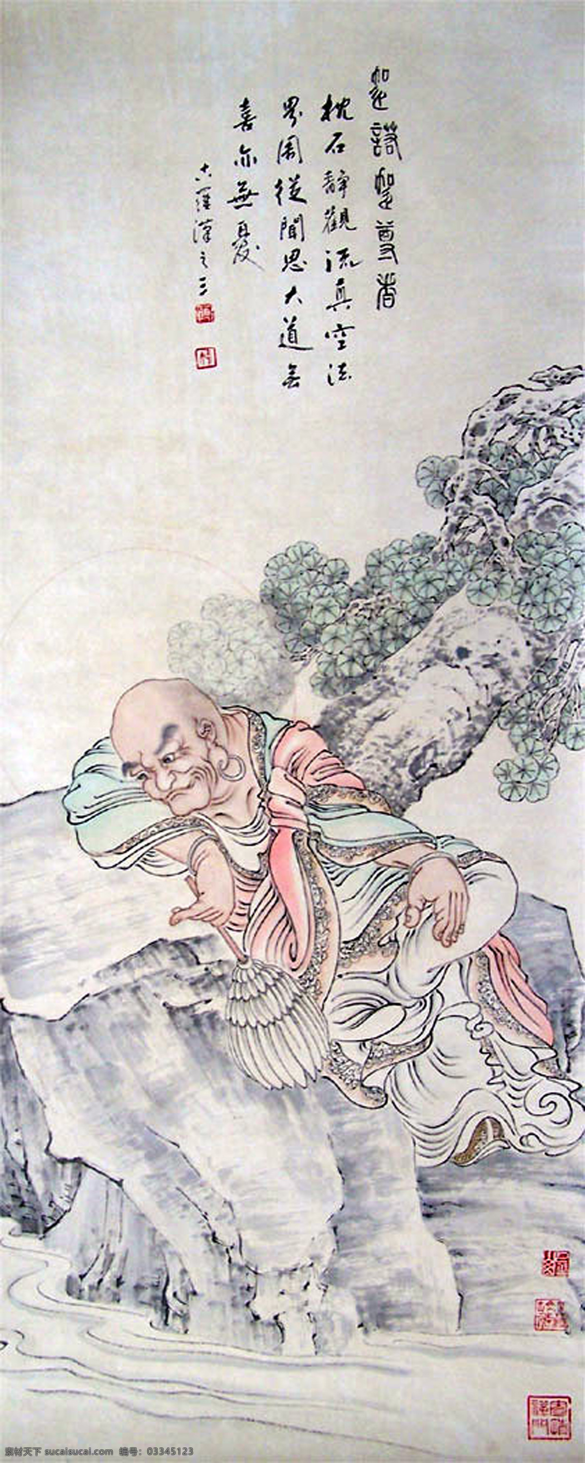 国画 十八罗汉 图 十 八 罗汉 文化艺术 绘画书法 设计图库 300