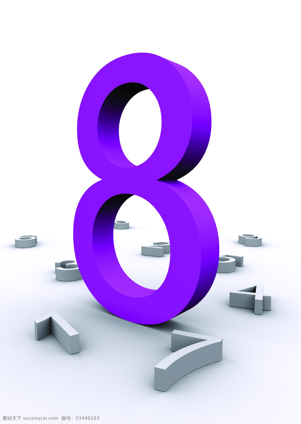 立体数字 数字 中文数字 阿拉伯数字 白色数字 紫色数字 3d作品 3d设计