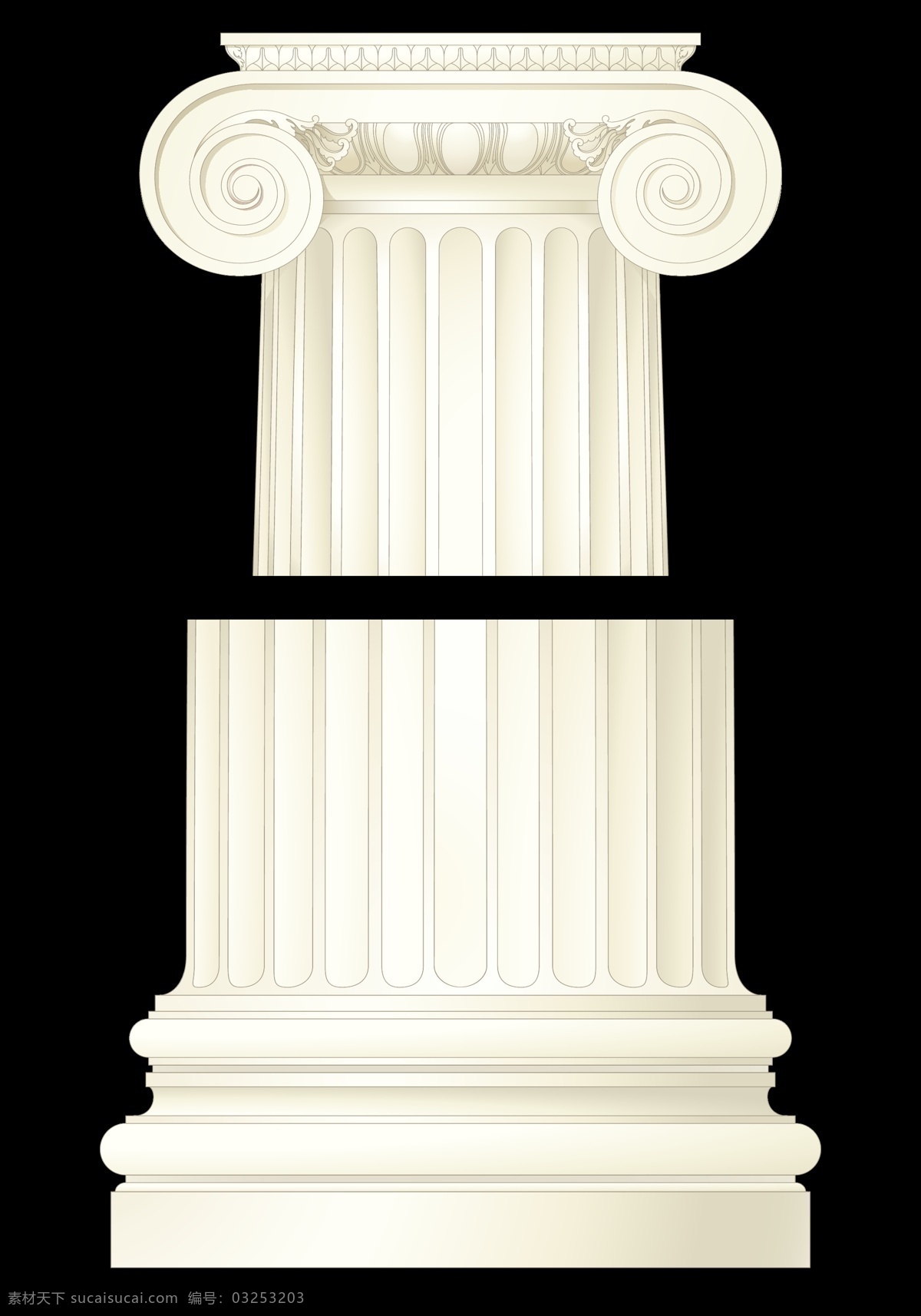 白色罗马柱 柱子 建筑 古罗马柱子 生活百科 矢量素材 黑色