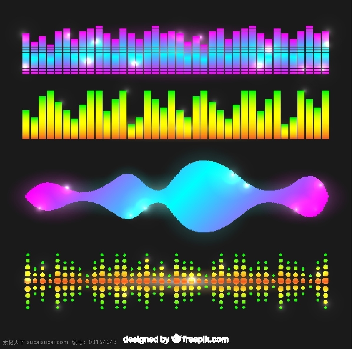 各种 闪亮 声波 音乐 技术 色彩 波浪 数字 声音 音频 明亮 录音 跟踪 均衡器 歌曲 音量 水平 频谱 彩色