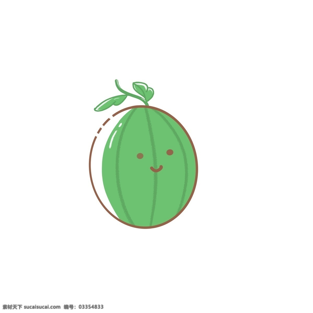 食物 水果 绿色 蜜瓜 可爱 卡通