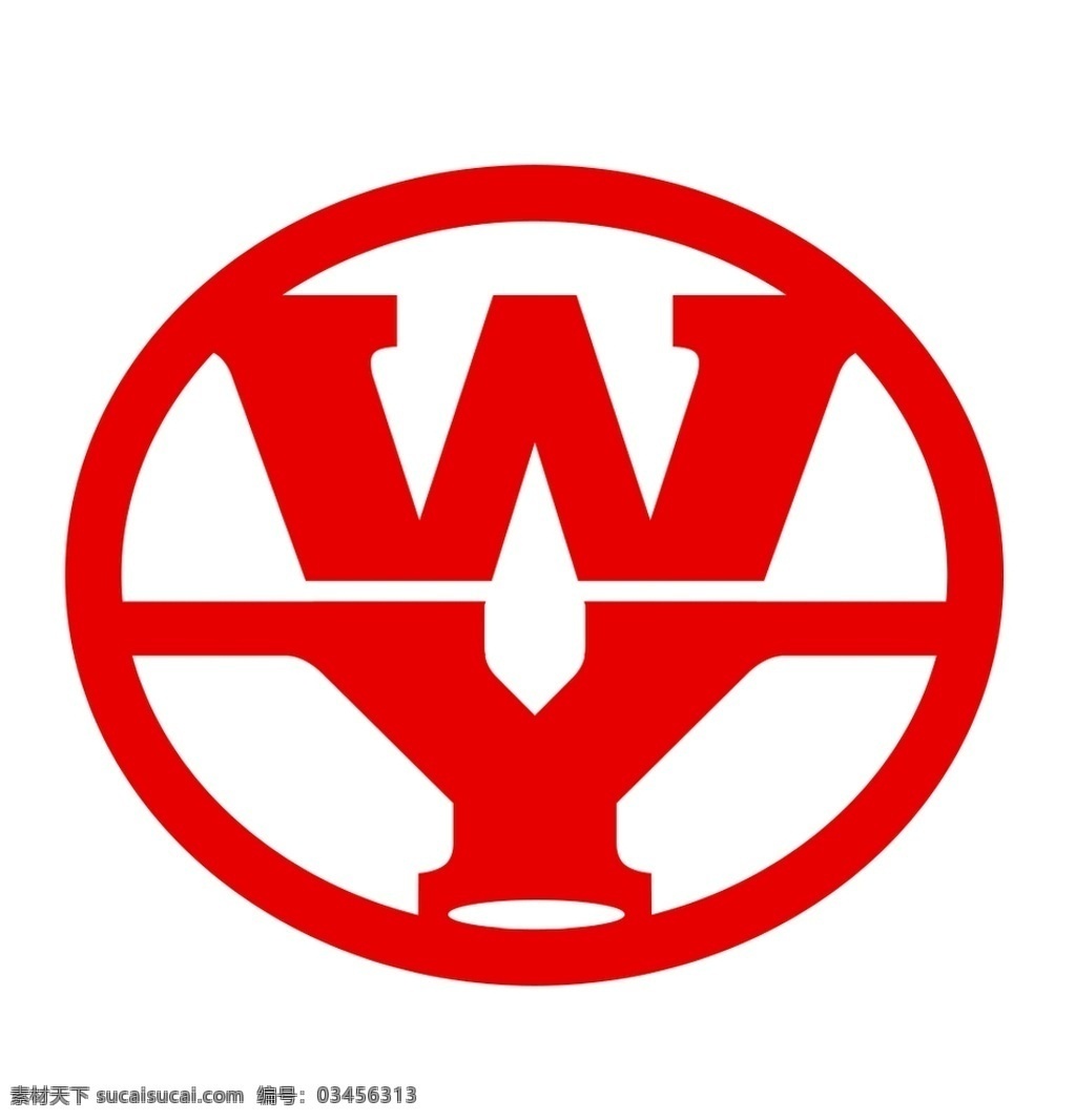 汽车店标志 wy 标志 汽车标志 红色标识 logo 贴 圆形标志 分层