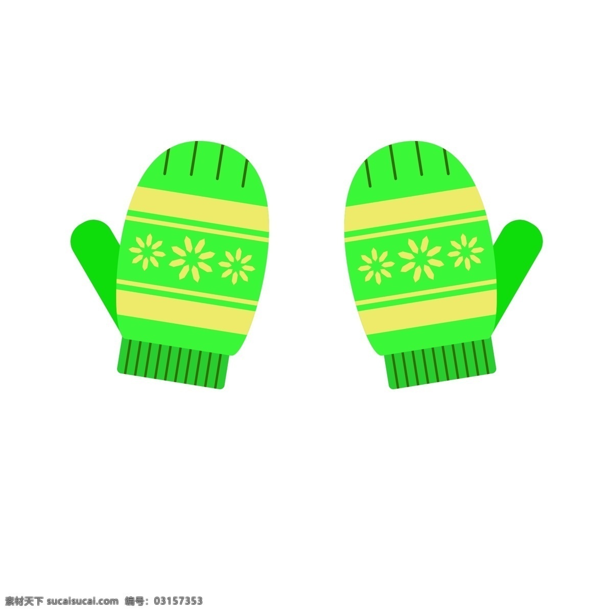冬季 保暖 手套 加厚 儿童 绿色 花纹 彩色 创新 暖和 花朵