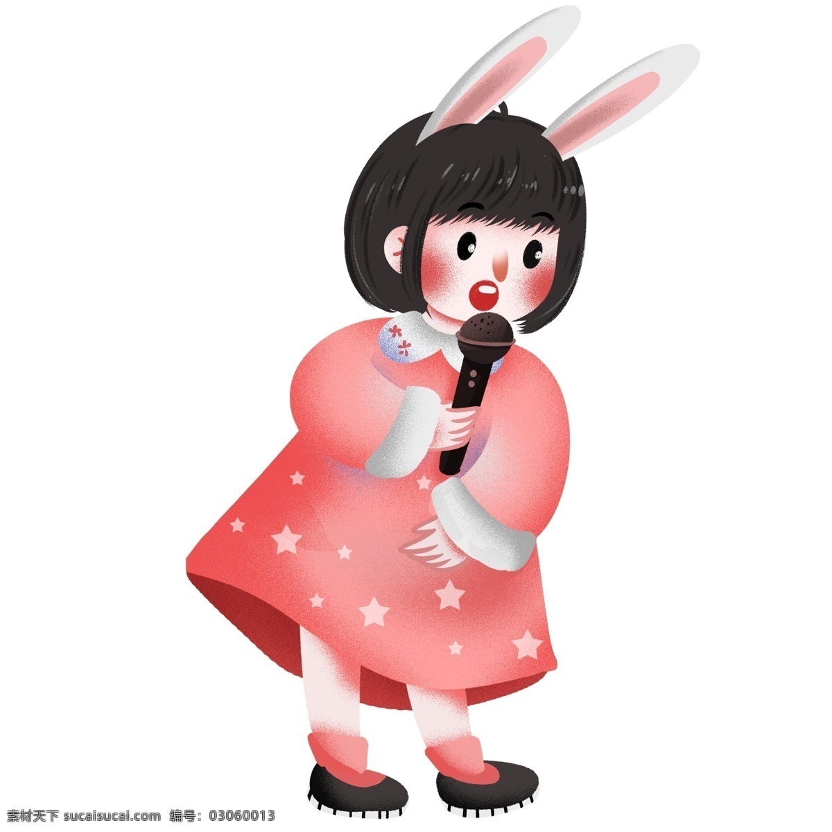 可爱 红色 衣服 小女孩 粉色 人物 女孩 卡通 彩色 水彩 创意 手绘 绘画元素 现代 简约 装饰 图案