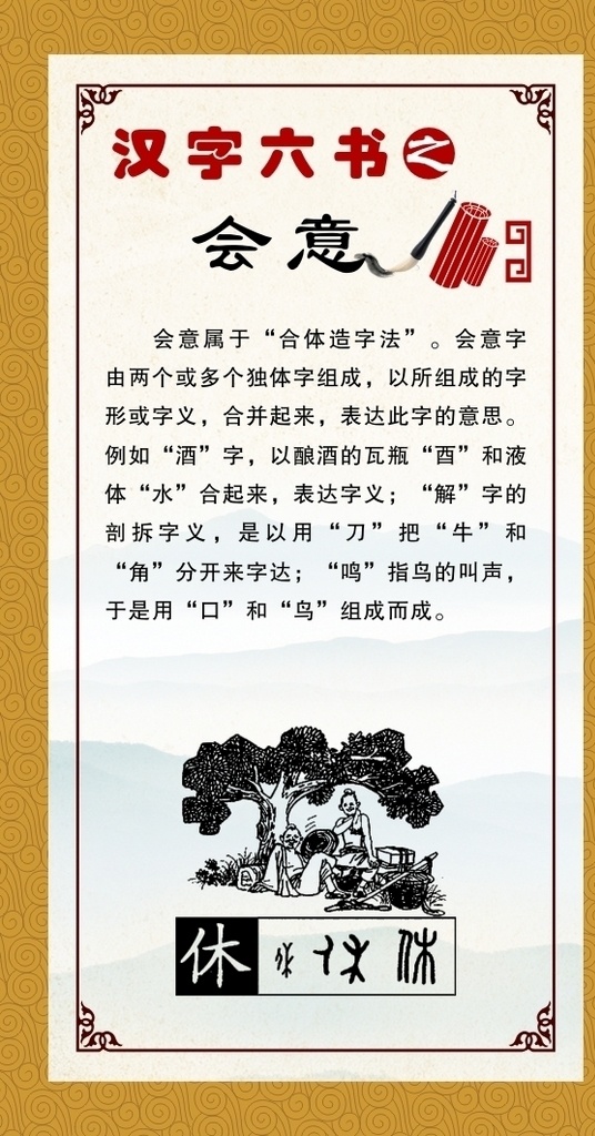 汉字 六书 会意 字意 汉字变化