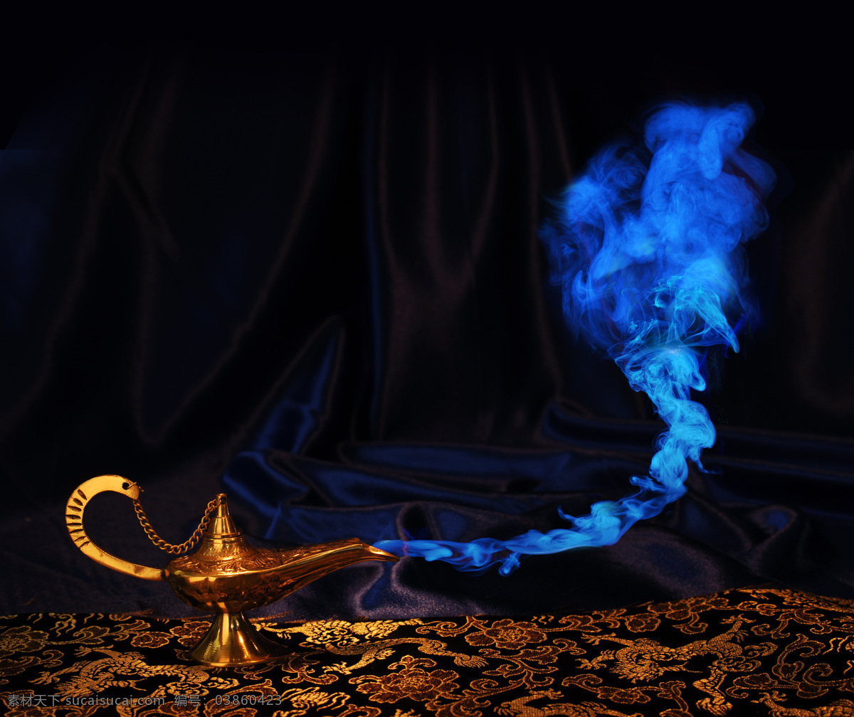 阿拉丁 神灯 传统文化 灯 蓝色 神话 文化艺术 阿拉丁神灯 家居装饰素材 灯饰素材